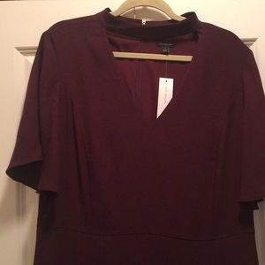 NWT Ann Taylor Maroon Dress with Slits